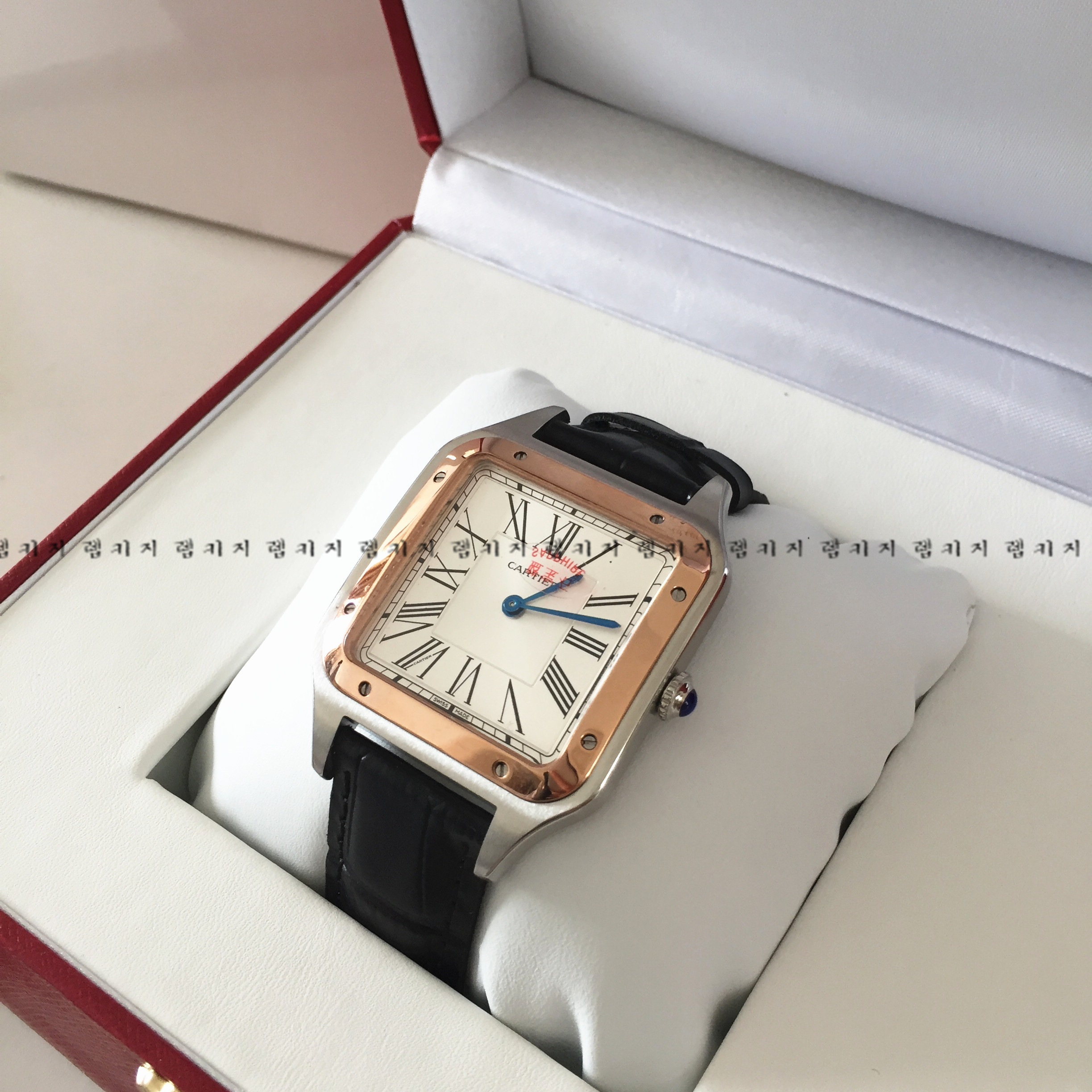 까르띠에 산토스 뒤몽 콤비 가죽시계